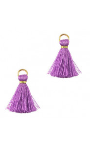 Mini Tassel 2cm - Gold-paisley purple